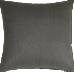 Tuscany Linen Charcoal Gray Throw Pillow 17x17