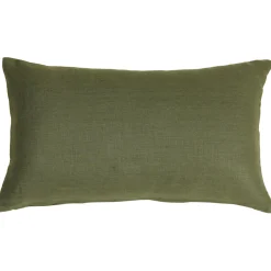 Tuscany Linen Fig Green Throw Pillow 12x19