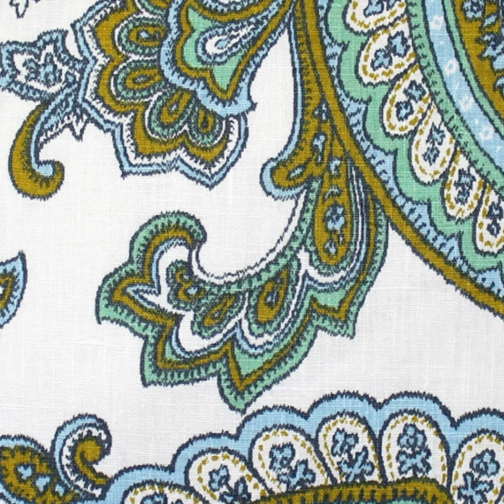 Tuscany Linen Forest Paisley Throw Pillow 22x22