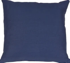 Tuscany Linen Indigo Blue Throw Pillow 17x17