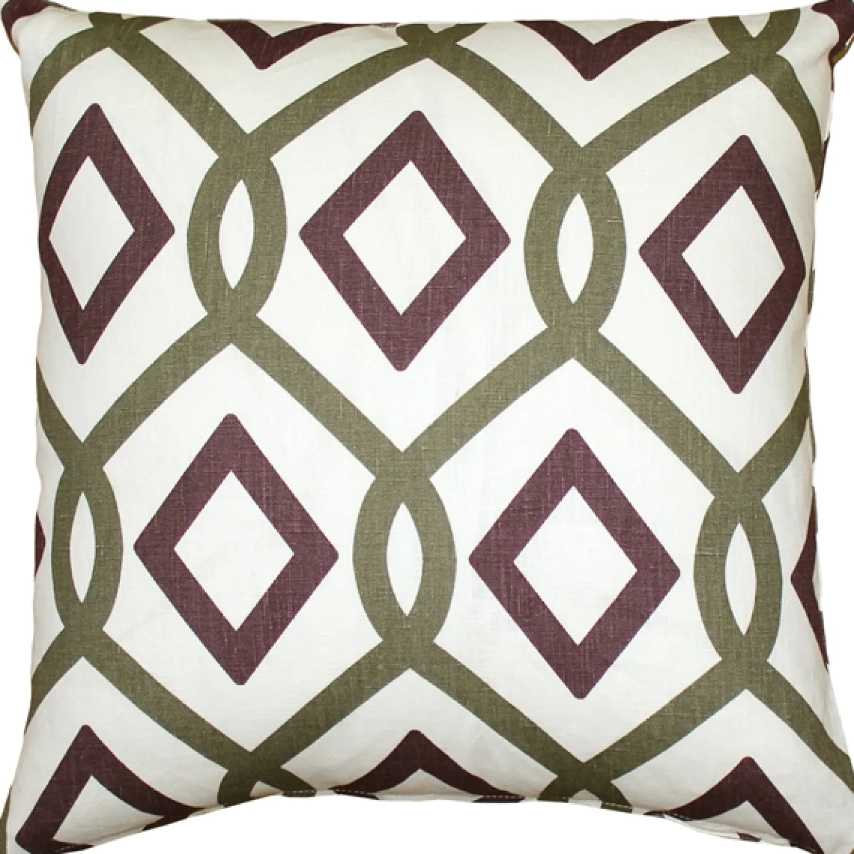 Tuscany Linen Sage Diamond Chain Throw Pillow 19x19