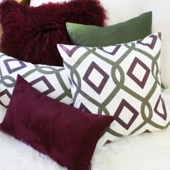 Tuscany Linen Sage Diamond Chain Throw Pillow 19x19