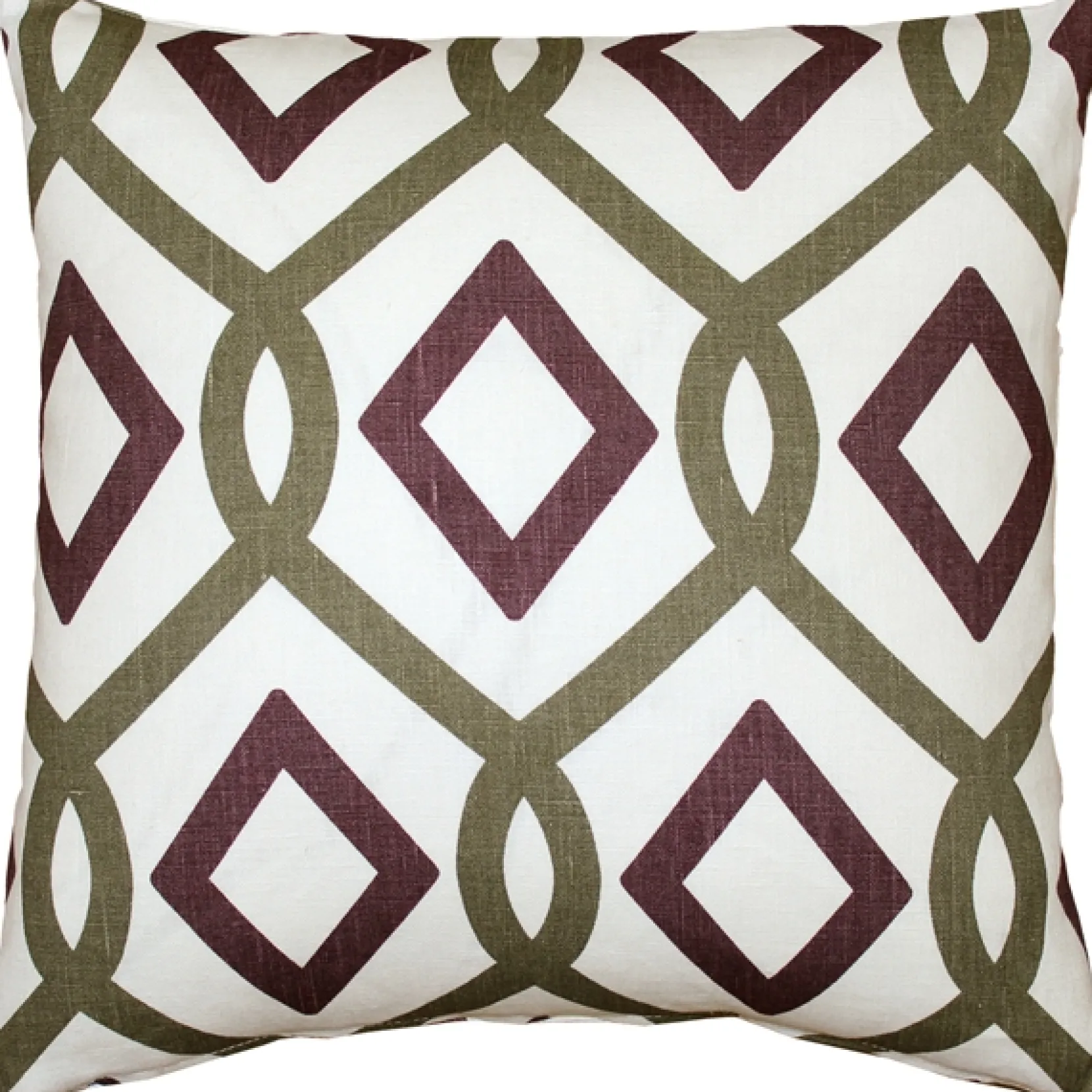 Tuscany Linen Sage Diamond Chain Throw Pillow 17X17