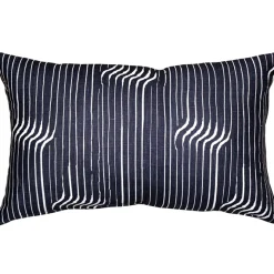 Tuscany Linen Shockwave Blue Throw Pillow 12x19