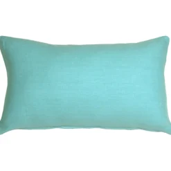 Tuscany Linen Turquoise Throw Pillow 12x19