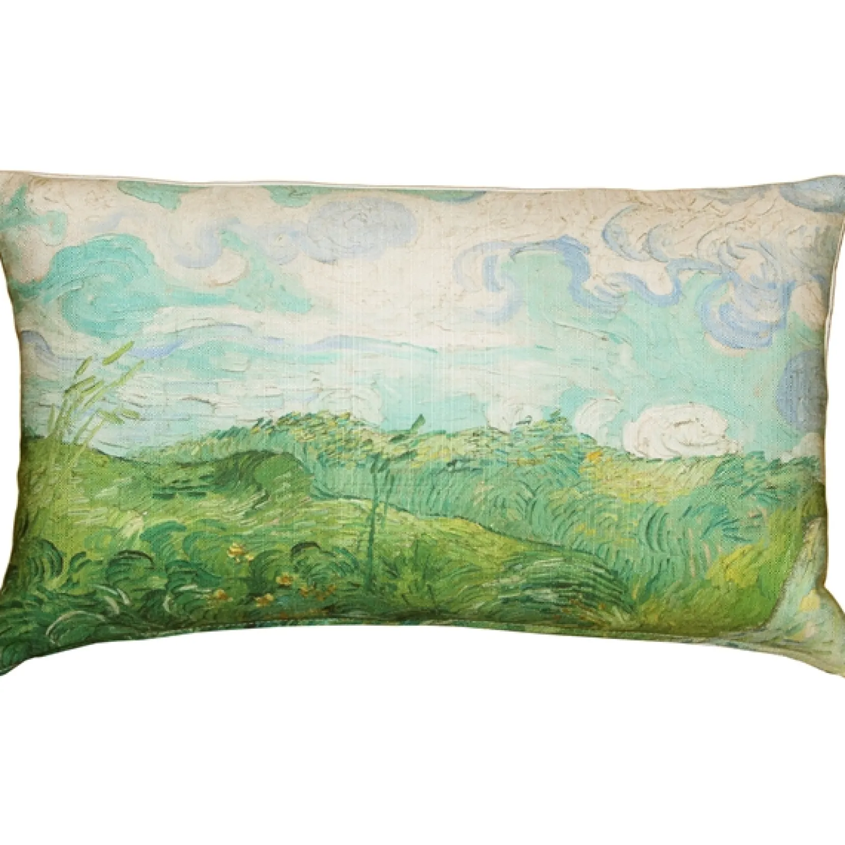 Van Gogh Green Wheat Fields Throw Pillow