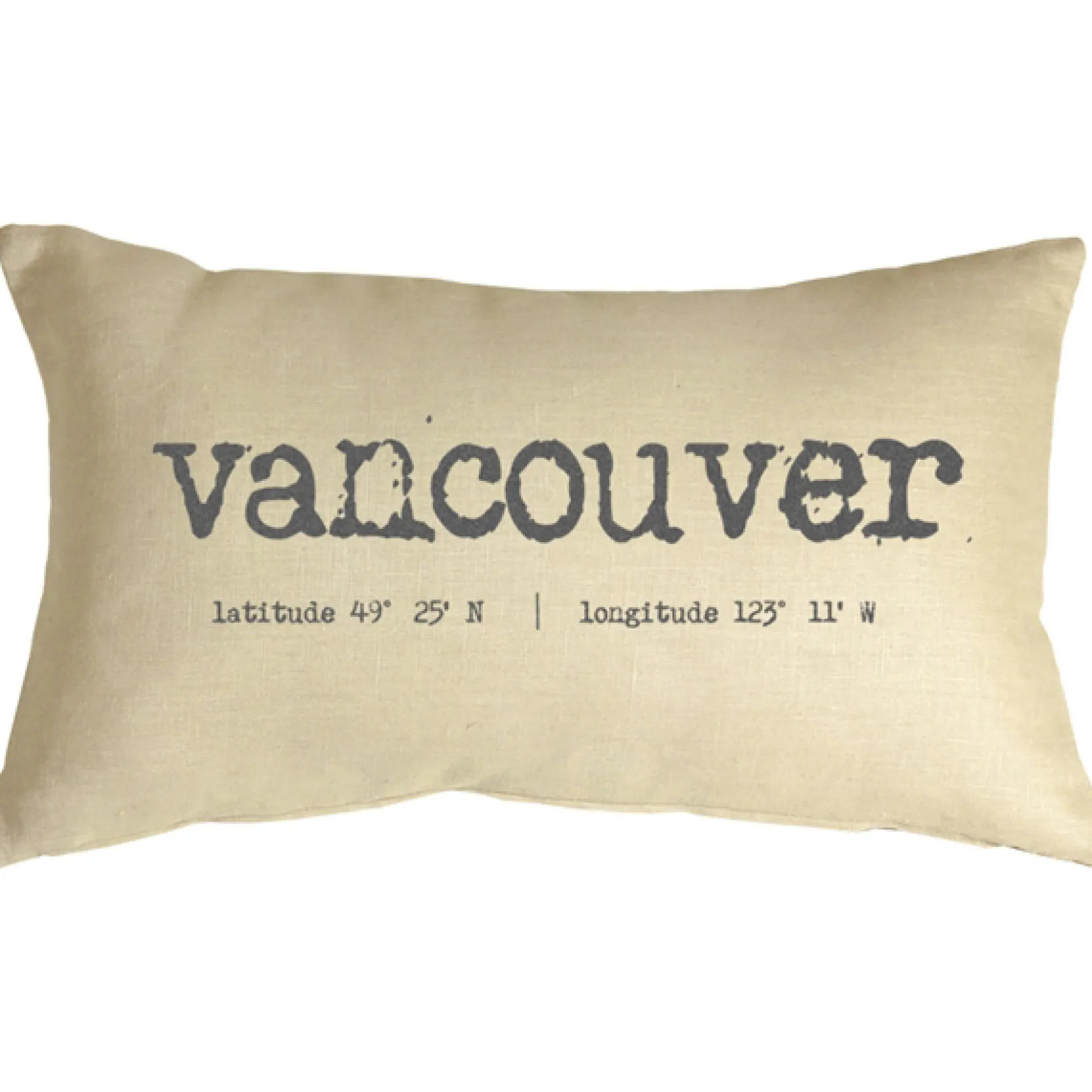 Vancouver Coordinates 12x19 Throw Pillow