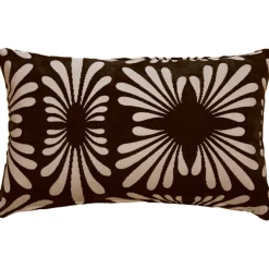 Velvet Daisy Black 12x20 Throw Pillow