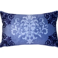 Velvet Damask Purple Throw Pillow 11x18