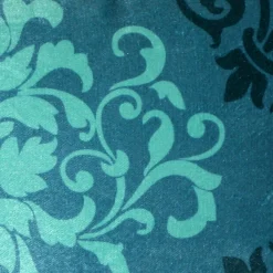 Velvet Damask Teal Throw Pillow 11x18