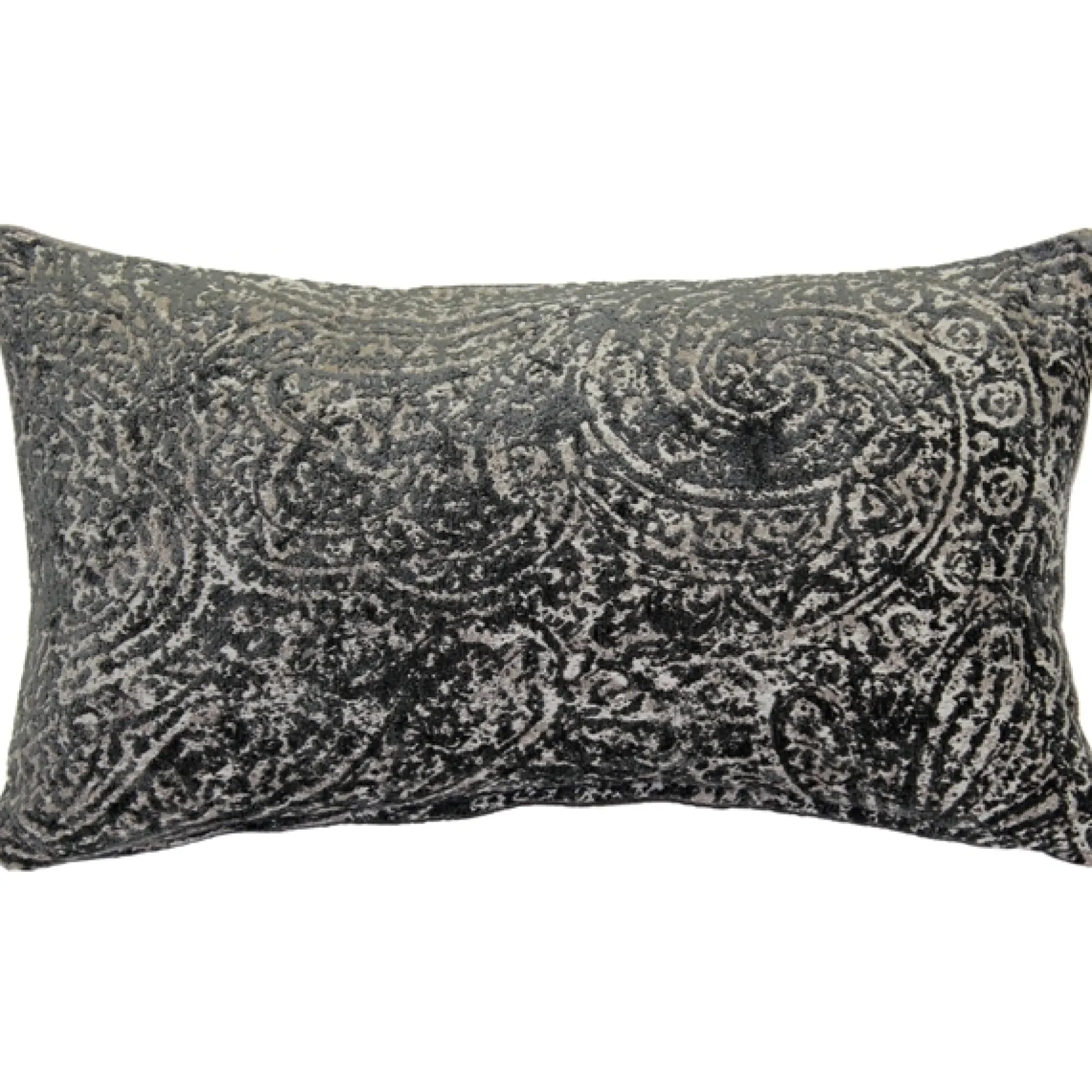 Visconti Gray Chenille Throw Pillow 12x20