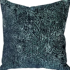 Visconti Teal Blue Chenille Throw Pillow 21x21