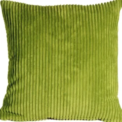 Wide Wale Corduroy 22x22 Green Throw Pillow