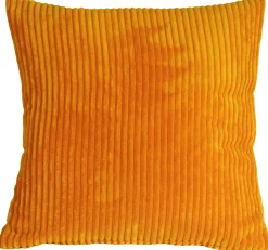 Wide Wale Corduroy 18x18 Light Orange Throw Pillow