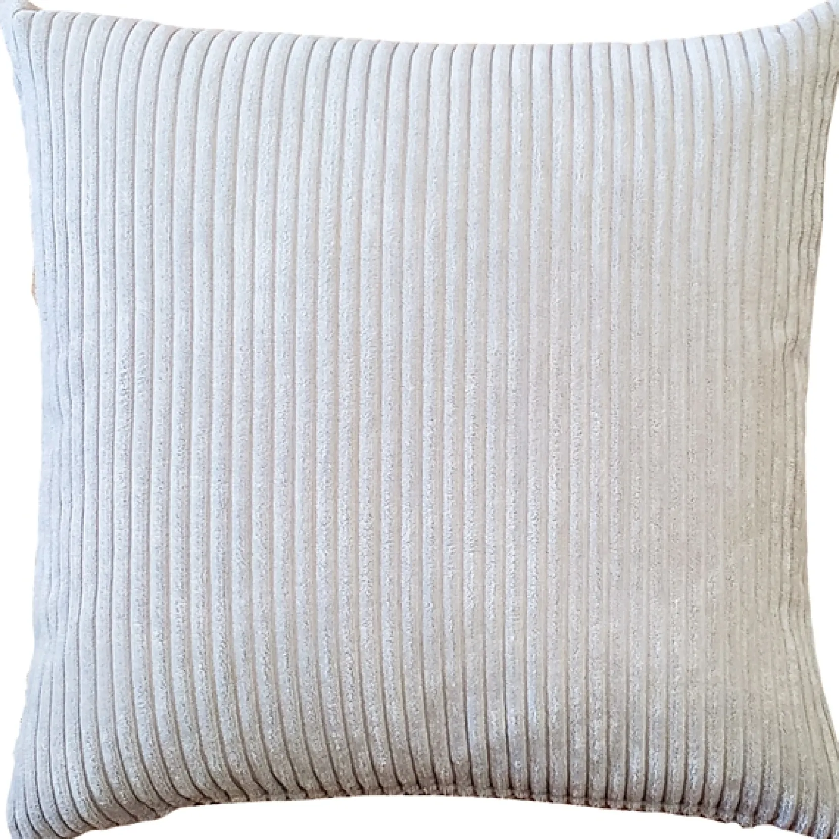 Wide Wale Corduroy 22x22 Oyster Throw Pillow