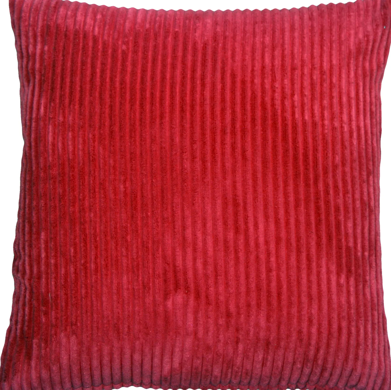Wide Wale Corduroy 18x18 Red Throw Pillow