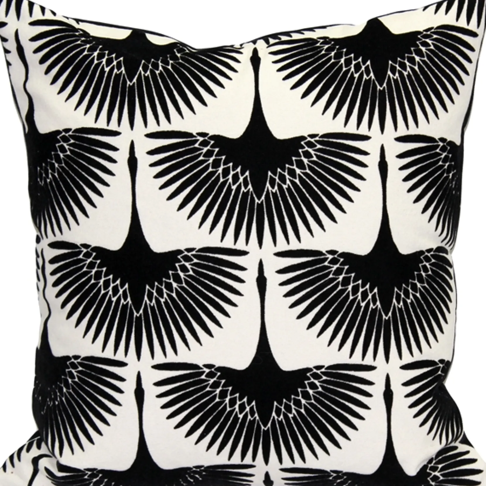 Winter Flock Black and White Throw Pillow 20x20