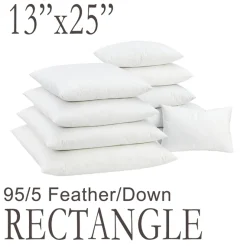 13"x25" Rectangular Feather Down Pillow Form